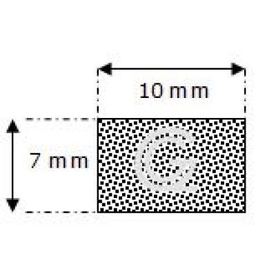 Rechteckige moosgummi schnur | 7 x 10 mm | pro meter