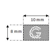 Rechthoekig mosrubber snoer | 8 x 10 mm | rol 100 meter