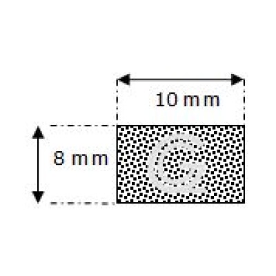 Rechteckige moosgummi  schnur | 8 x 10 mm | Rolle 100 meter