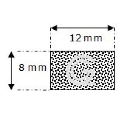 Rechteckige moosgummi  schnur | 8 x 12 mm | Rolle 50 meter