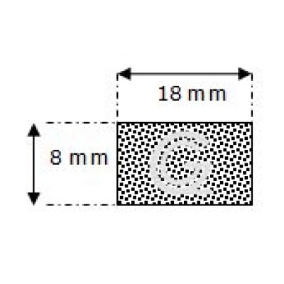 Rechteckige moosgummi  schnur | 8 x 18 mm | Rolle 50 meter
