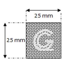 Rechthoekig mosrubber snoer | 25 x 25 mm | rol 25 meter Rechthoekig mosrubber snoer | 25 x 25 mm | rol 25 meter