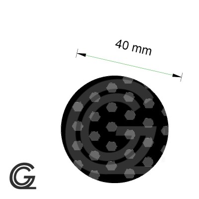 EPDM Moosgummi Rundschnur | Ø 40 mm | Pro meter
