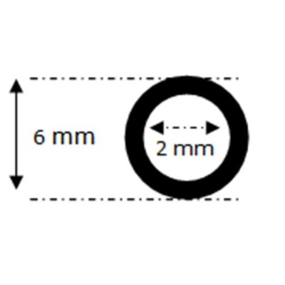EPDM rubber rondsnoer hol | Ø 6 mm | per meter EPDM rubber rondsnoer hol | Ø 6 mm | per meter