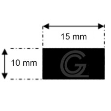 EPDM rubber vierkantsnoer | 10 x 15 mm | Per meter
