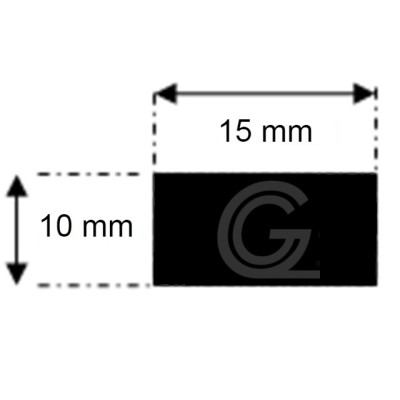 EPDM rubber vierkantsnoer | 10 x 15 mm | Per meter