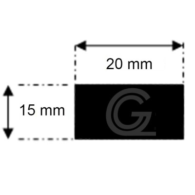 EPDM square rubber cord | 15 x 20 mm | Per meter EPDM square rubber cord | 15 x 20 mm | Per meter